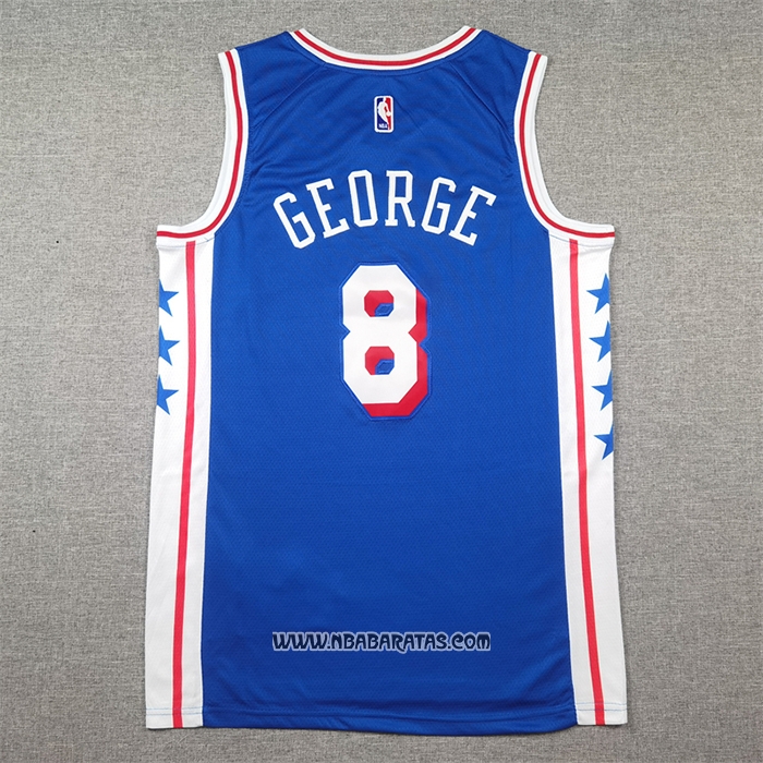 Camiseta Philadelphia 76ers Paul George #8 Icon 2024-25 Azul